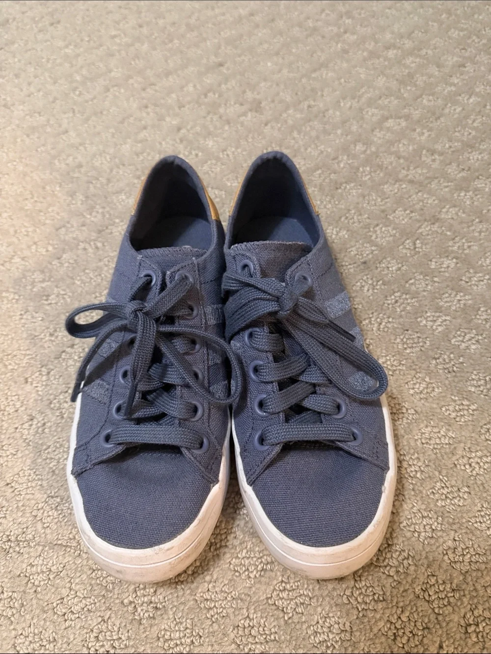 adidas Navy Canvas Sneakers with white Heel Tab